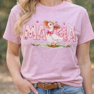 Mama Goose Graphic Tee Floral Cute Soft Cotton Aesthetic Boho T-Shirt